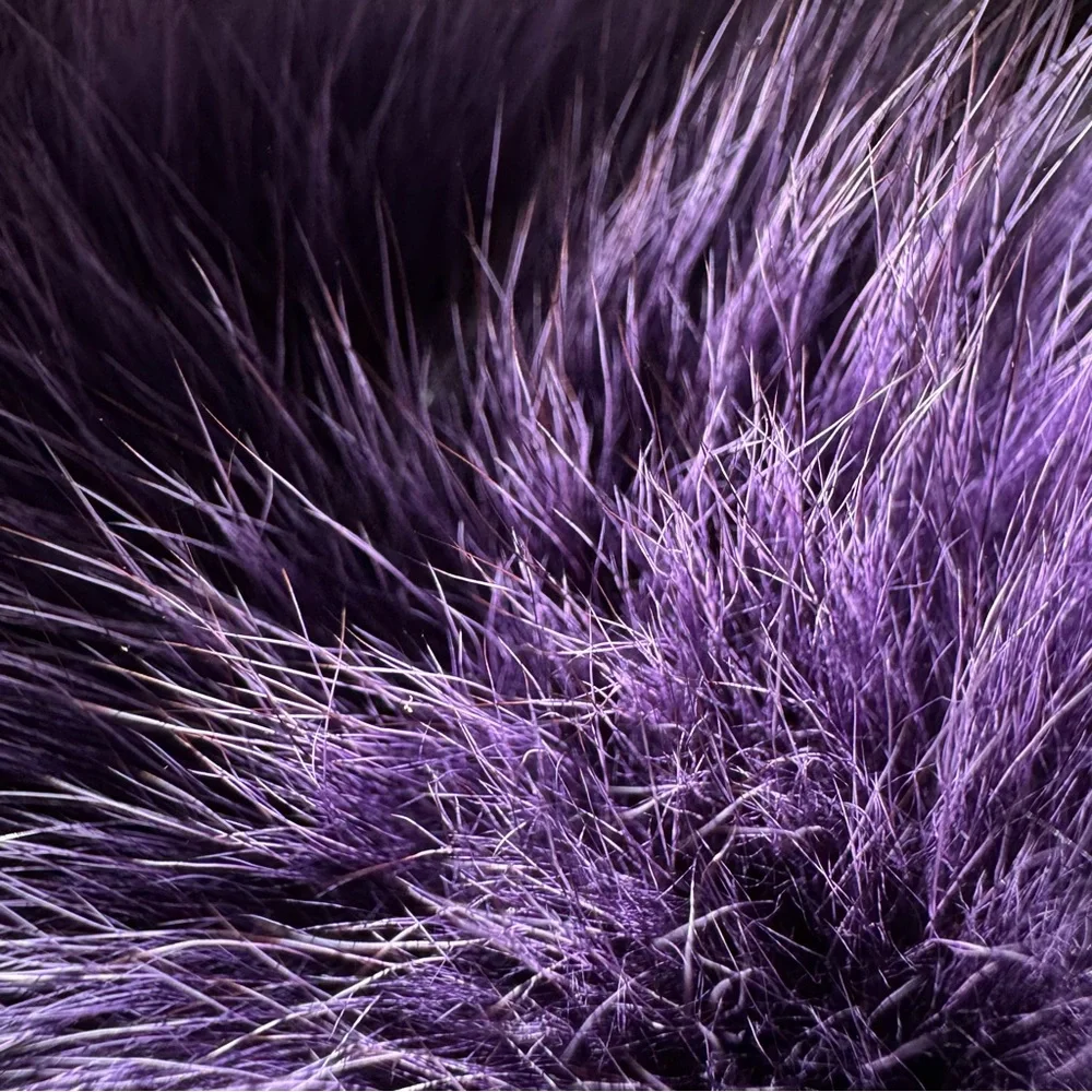 DKNY deep purple long fox fur boa velvet backed super fluffy ?genuine fur? - Picture 10 of 14